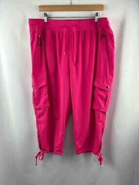 Women’s Soothfeel Size 2XL Hot Pink Cargo Activewear Capris
